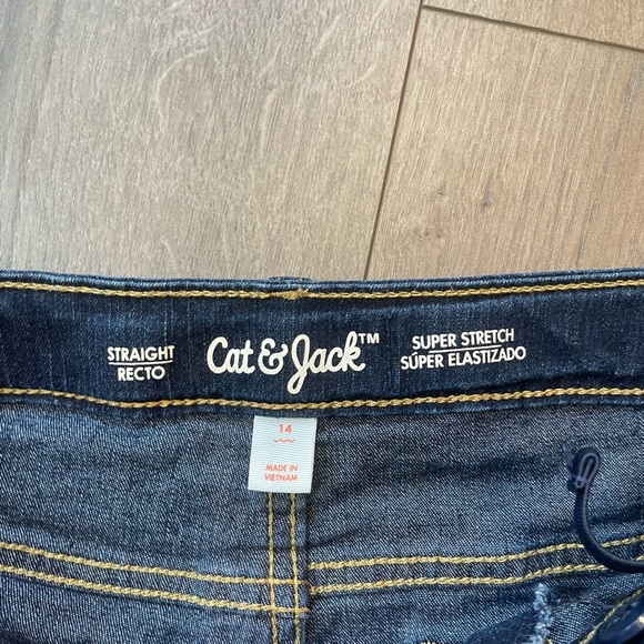 Girls jeans size 14 Cat & Jack 2 pair - Picture 3 of 4